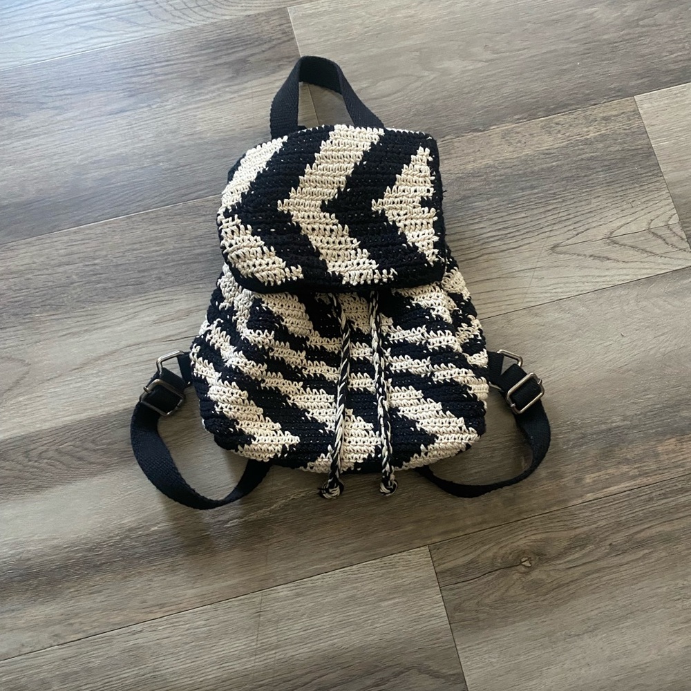 Wild Fable Black and Cream Chevron Backpack
